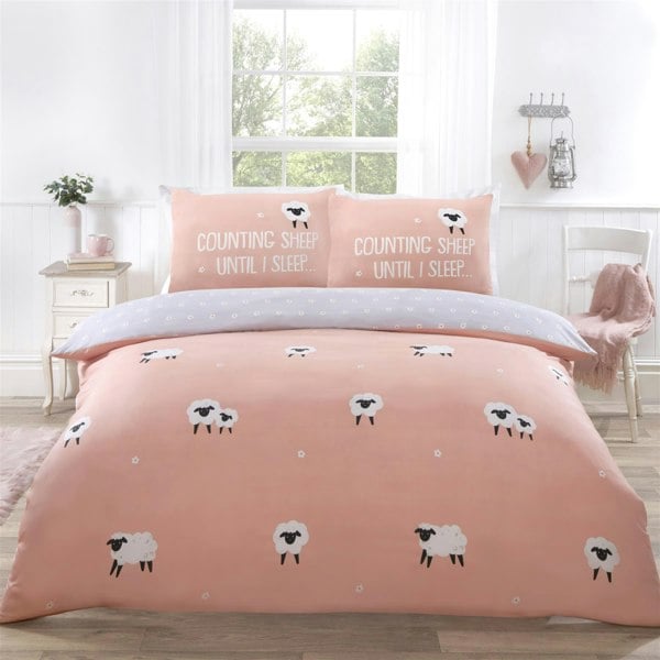 HomeSpace Direct Cute Sheep Reversible Duvet Cover Bedding Set