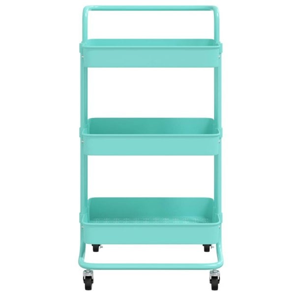 Berkfield 3-Tier Kitchen Trolley Turquoise 42x35x85 cm Iron and ABS