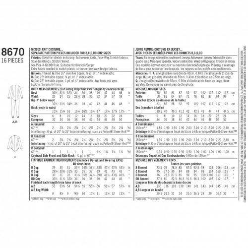 Simplicity Sewing Pattern 8670, Costumes for Women, H5 (6-8-10-12-14) - Intermediate