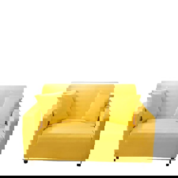 Anyhouz Anyseat 2 Seater Sofa Cover Plain Yellow Style and Protection For Living Room Sofa Chair Elastic Stretchable Slipcover