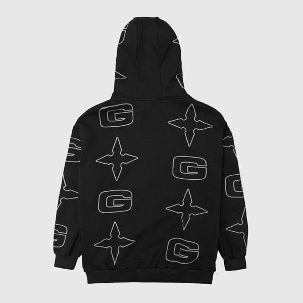 GVNMNT Clothing Co G* Zipped Hoodie - Black / Grey