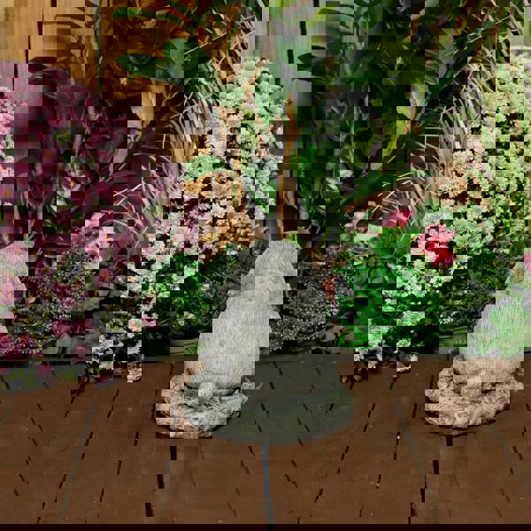 Charming Stone Cast Rabbit Planter for Flowers or Herbs