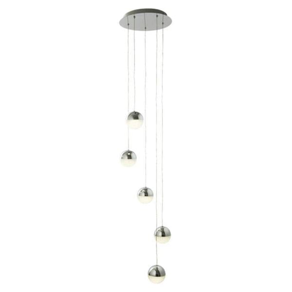 Pagazzi Lighting Annika 5 Light Polished Chrome LED Multidrop Ceiling Pendant