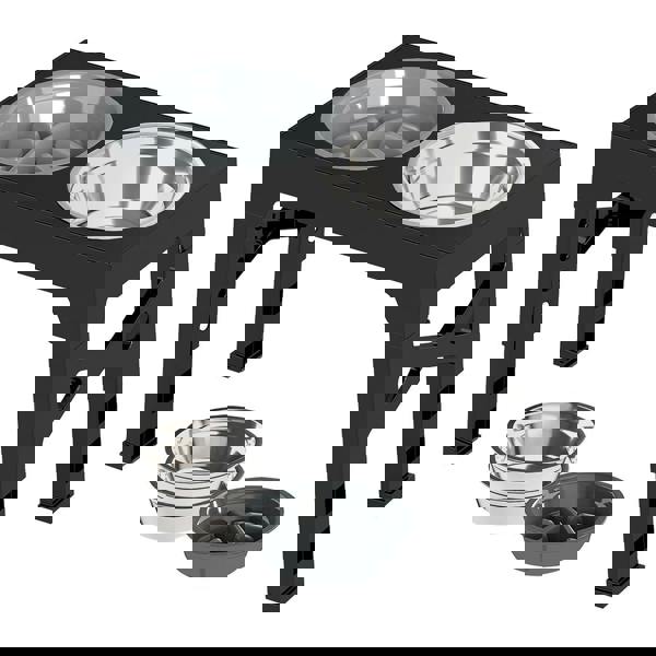 Skylos Raised Dog Feeding Bowl Elevated Pet Food Water Feeder Adjustable Folding