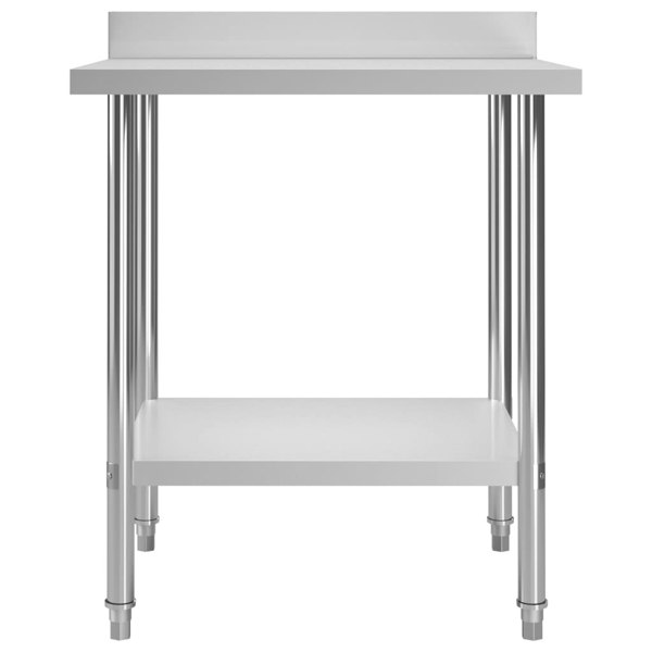 Berkfield Kitchen Work Table with Backsplash 80x60x93 cm Stainless Steel
