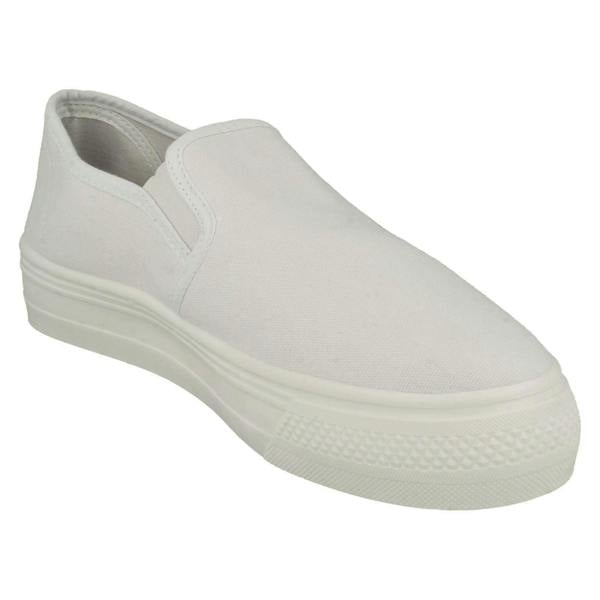 Spot On Ladies Spot On Platform Canvas Pumps F80522