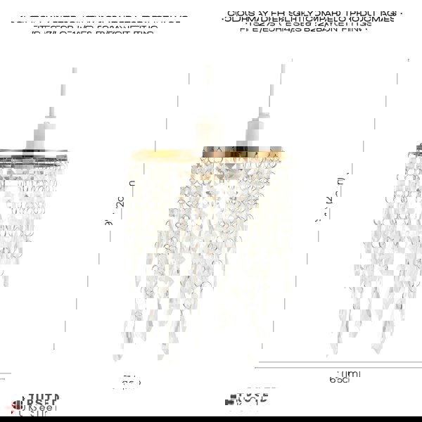 Modern Waterfall Design Gold Pendant Shade with Clear Acrylic Droplets and Beads Image 7