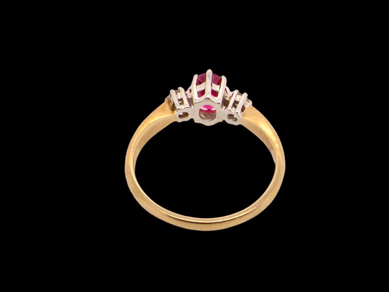 Vintage Tom A Ruby and Diamond trilogy ring