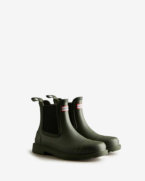 Hunter Commando Womens Chelsea Boot - Dark Olive