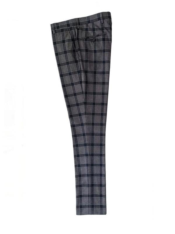 Dark Grey Check Trousers