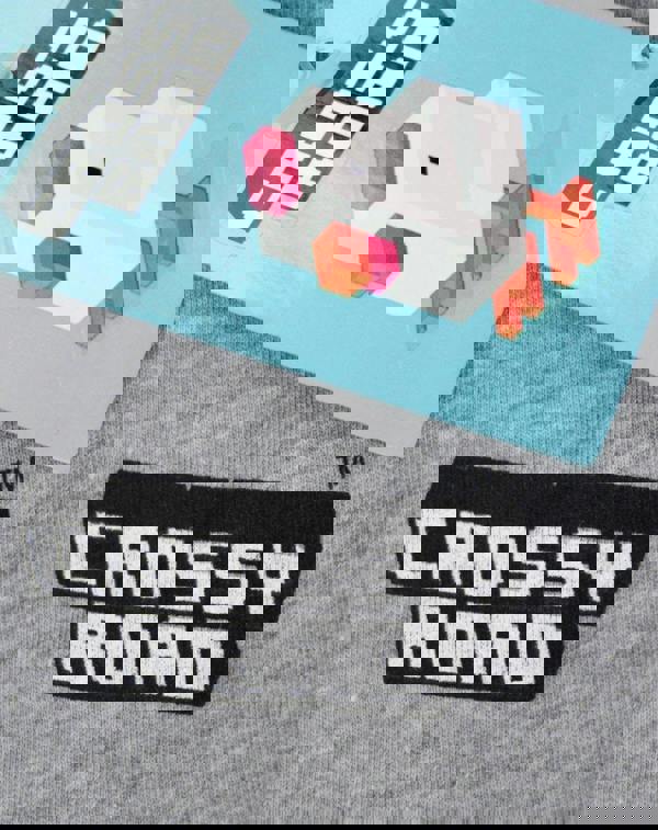 Crossy Road Womens Grey Hipster Whale Short Sleeved T-Shirt