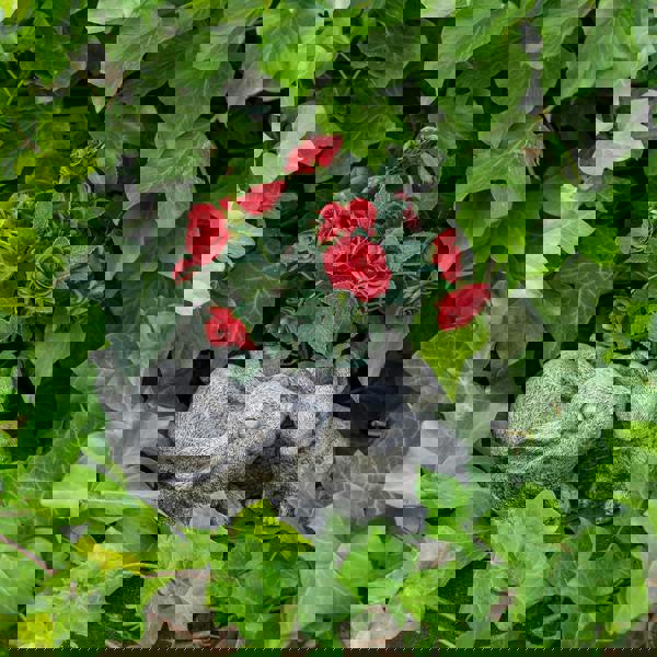 Stone Cast Pot with Rabbits for Flowers or Plants