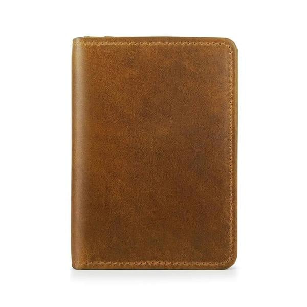 Front view of Tan Leather Credit Cardholder Mayfair