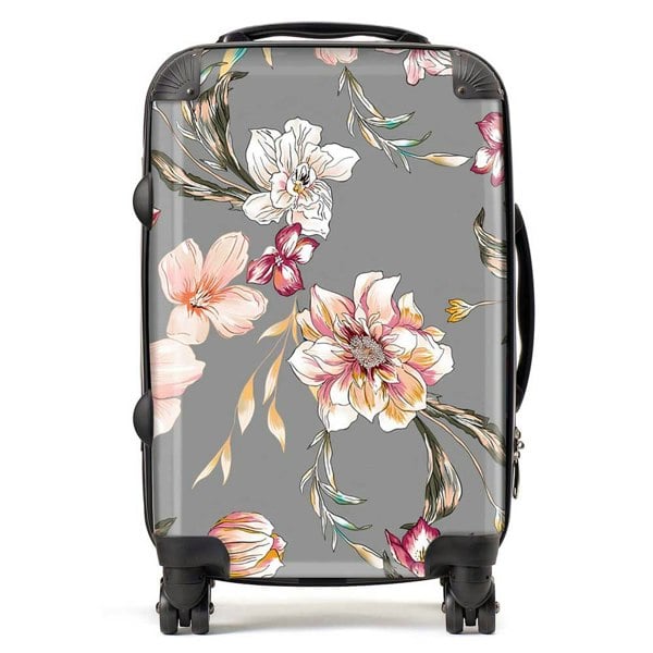 Warren Reed Peony, Lily, Tulip, Daisy Colorful Suitcase