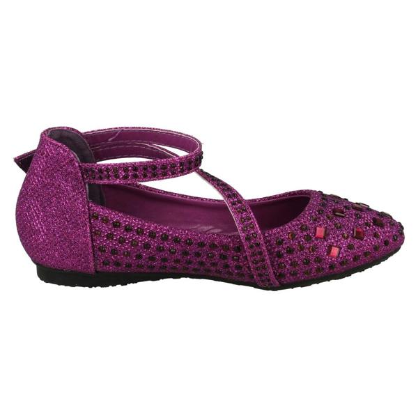 Spot On Girls Spot On Glitter Flat Ballerina Party Shoes H2335