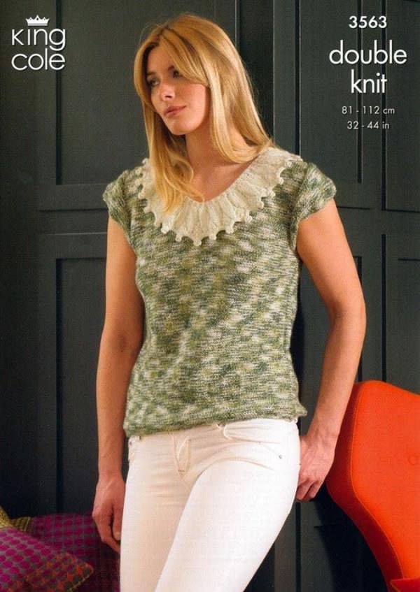 King Cole Shades Knitting Pattern 3563, Tops, Cardigans for Women, 32 - 44 Inches - Advanced