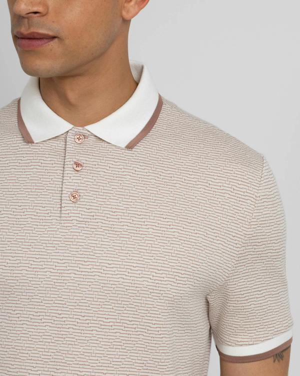 Steel & Jelly Bevan - Two-Tone Abstract Stripe Polo Shirt