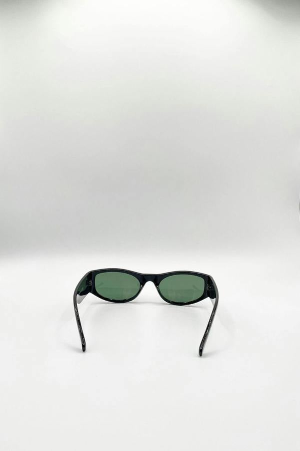 SVNX Racer Wrap Around Sunglasses In Black