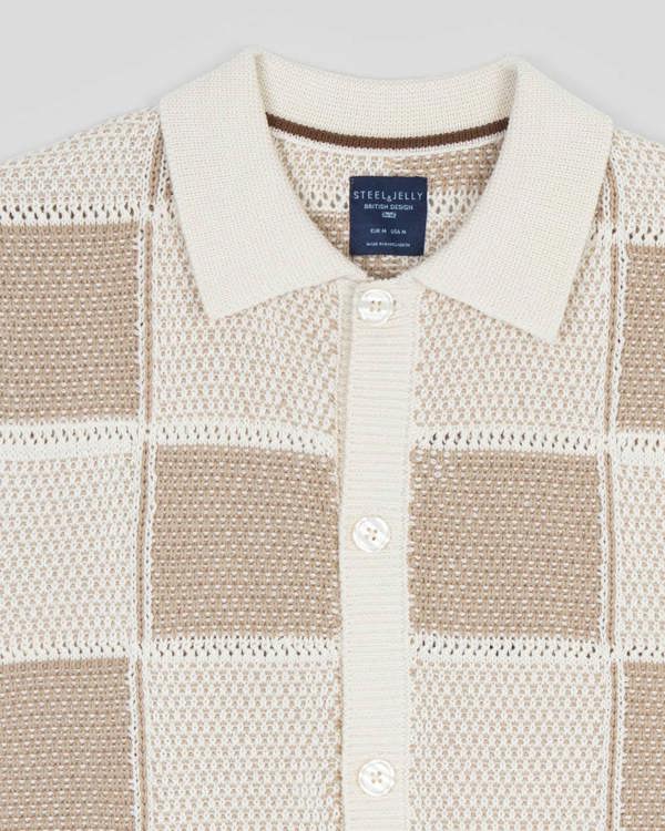Steel & Jelly Croxley - Knitted Patchwork Short Sleeve Shirt