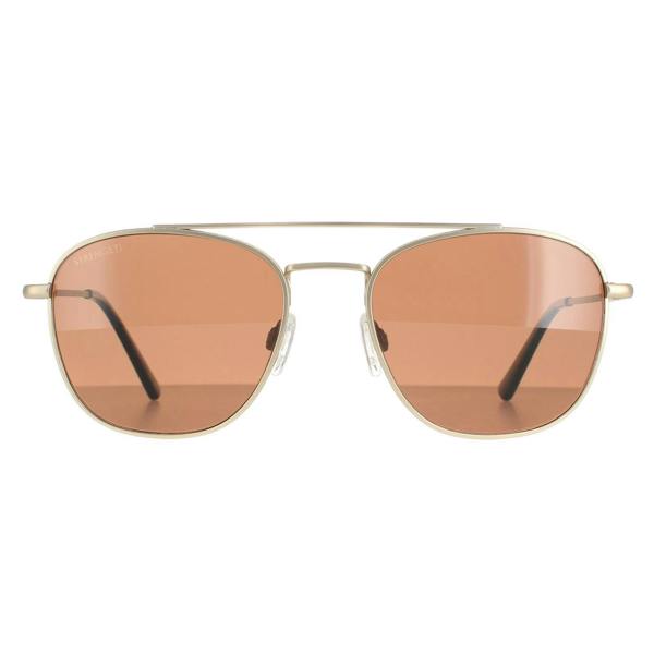 Serengeti Sunglasses Carroll SS542004 Matte Light Gold Polarized Drivers Brown