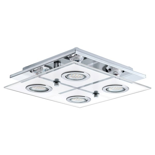 EGLO Cabo 4-Light LED Chrome/Satin Ceiling Light