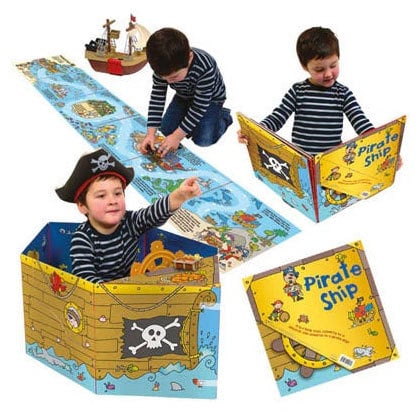 Convertible Pirate Ship – Sit-in Ship & Adventure Story Book & Interactive Play Mat