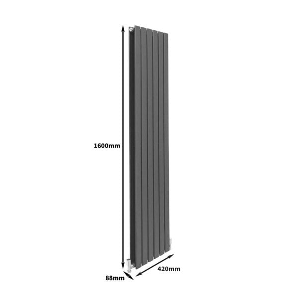 Designer Flat Panel Radiator - Anthracite Grey (1600mm x 420mm)