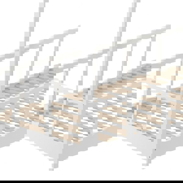 House Bed Frame Wood Toddler Bed with Safety Guard Fence Bed Frames Living and Home