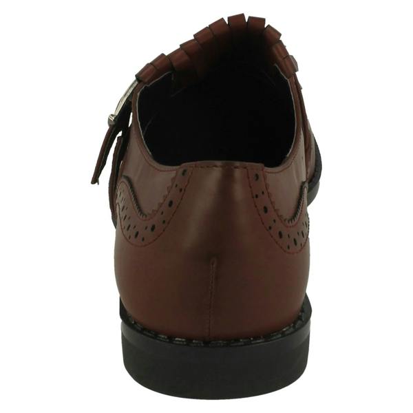 Spot On Ladies Spot On Brogue Style Slip On Shoes