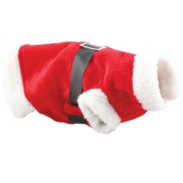 22cm Small Dog Christmas Santa Suit Red Costume with White Fur Trim and Tummy Fastening image 5