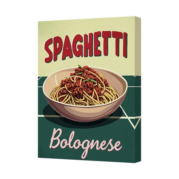 Benjamin Tate Design Spaghetti Bolognese Canvas Wall Art Print Handmade In UK