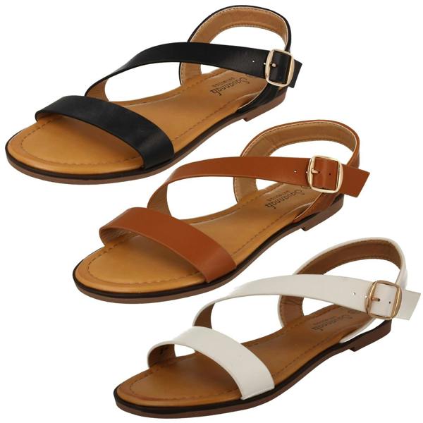 Savannah Ladies Savannah Flat Y Strap Mule Sandal with Buckle F00443