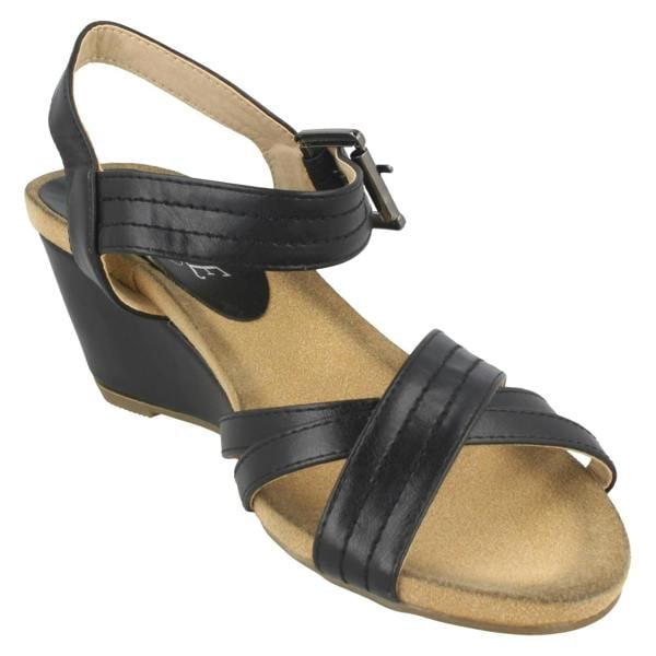 Eaze Ladies Eaze High Wedge Ankle Sandals
