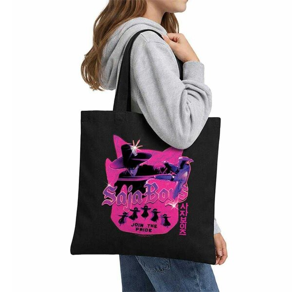K-Pop Demon Hunters Saja Boys Silhouette Jinu Reusable Tote Bag - Black