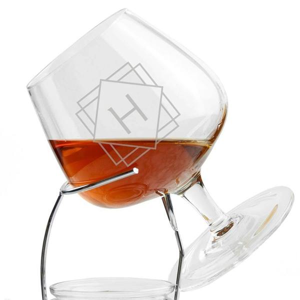 Personalised Luxury Monogram Brandy Warmer Set - alternative angle