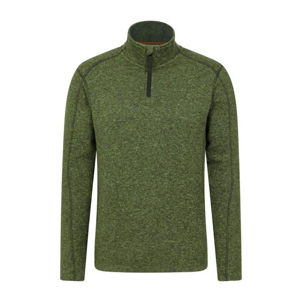 Mountain Warehouse Mens Idris II Half Zip Fleece Top - Dark Khaki - 