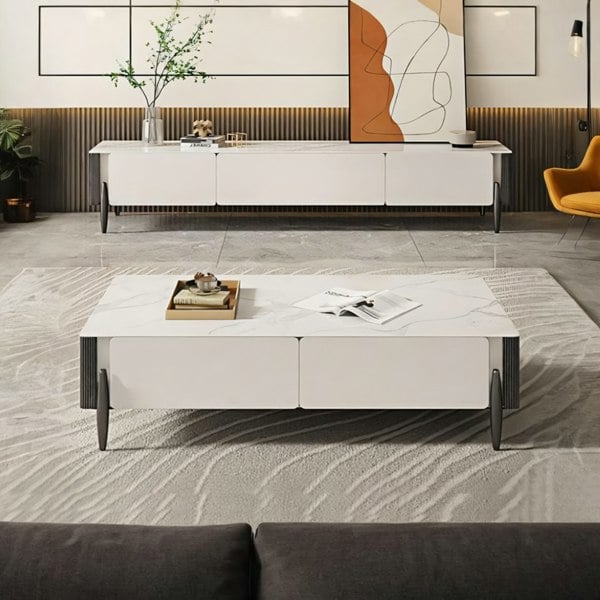 LUOLUO Rectangular Coffee Table With TV Stand-Weilai Concept-Weilai Concept