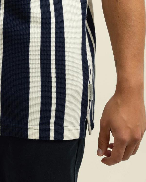 Larsson & Co Anker - Waffle Stripe Short Sleeve Shirt