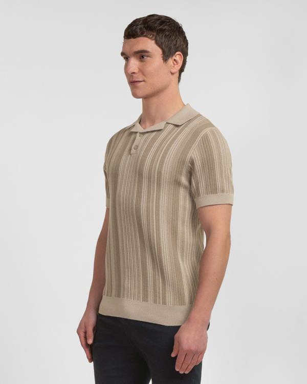 Steel & Jelly Epping - Stripe Knitted Polo Shirt