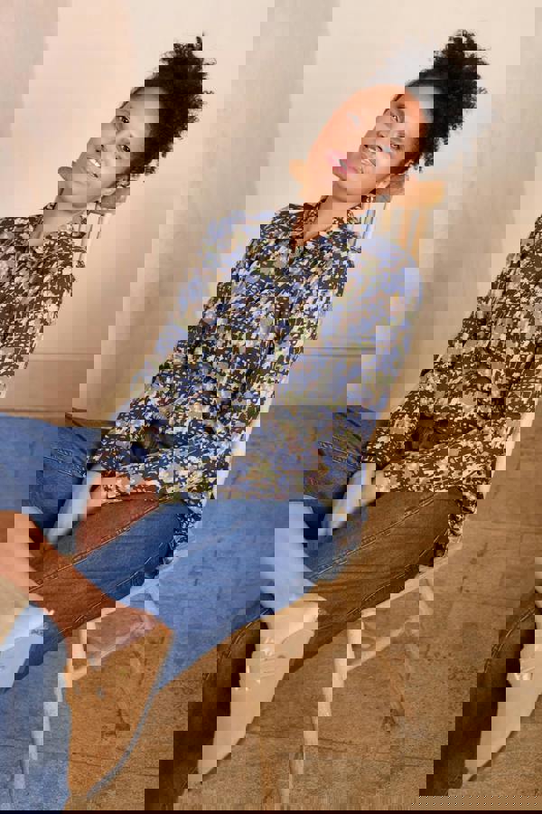 Beech Geo Print Shirt Navy | Lily and Me Clothing