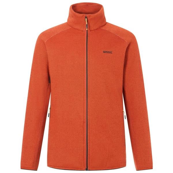 Regatta Mens Rike Full Zip Fleece Jacket - Rooibos Tea/Black - 