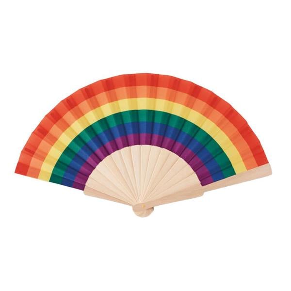 MidOcean Bowfan Rainbow Wooden Handheld Fan - Multicoloured - 