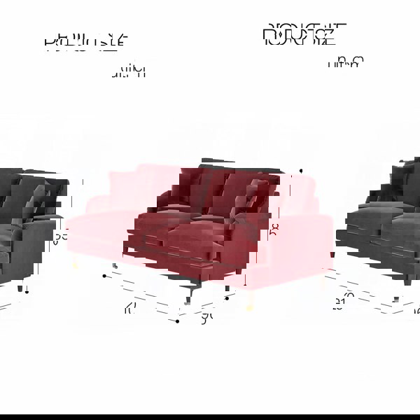 Rit Concept Shafique Two Seater Sofa, Loveseat, Velvet or Linen