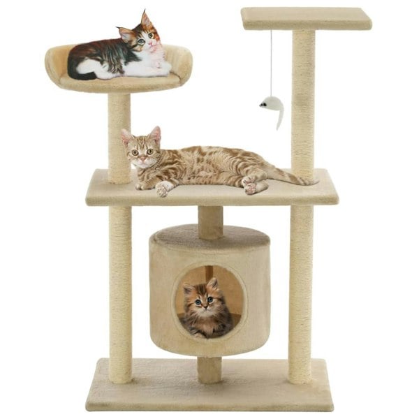 Berkfield Cat Tree with Sisal Scratching Posts 95 cm Beige