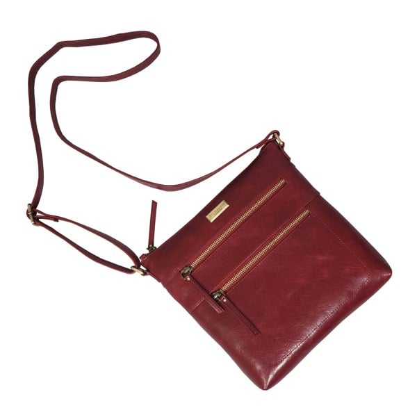 Assots London 'CORI' Chilli Pepper Waxy VT Real Leather Crossbody Bag