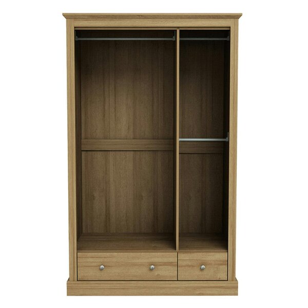 Wyld Haus Ardee Natural Oak Wood 3 Door 2 Drawers Wardrobe