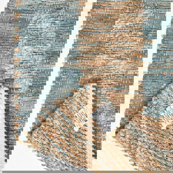 HOMESCAPES Veranda Grey and Nude Hemp Chindi Rug