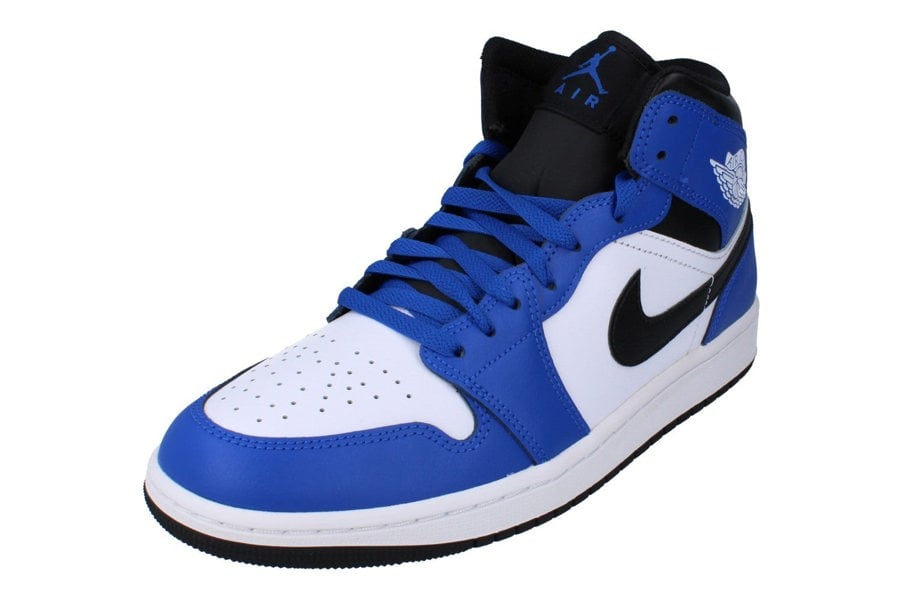 Nike Air Jordan 1 Mid Mens Trainers Dq8426  402 - Game Royal Black White 402 - Photo 0