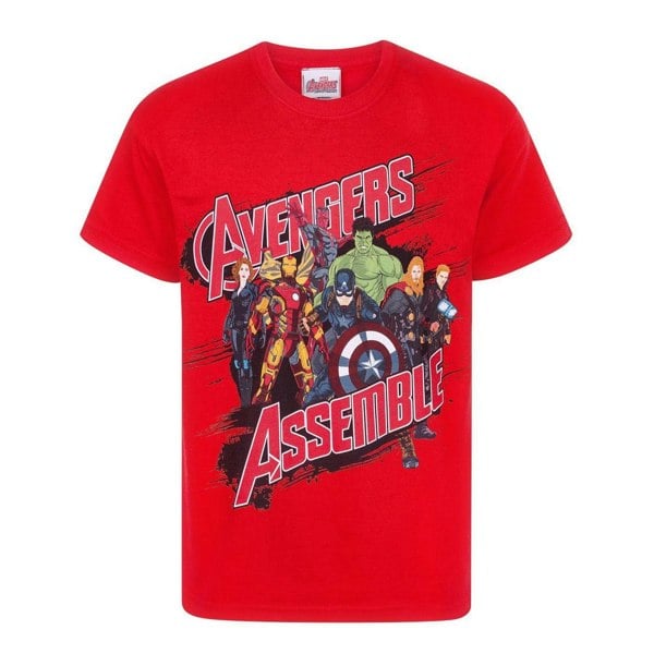 Marvel Official Boys Avengers Assemble T-Shirt - Red