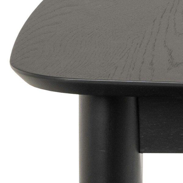 Wyld Haus Novi Sad Black Wooden Rectangular Extending Dining Table